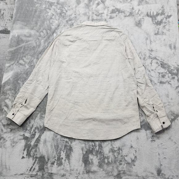 NEW Eighty Eight Platinum Shirt Mens XXL Gray Striped Cotton Button Up Roll Tab - Picture 5 of 13